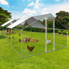 Poulailler - Parc à Poules Enclos 24m² - Acier Galvanisé